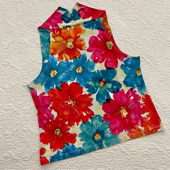 Rafaella Petites Top Floral Sleeveless Size M - Picture 5 of 13